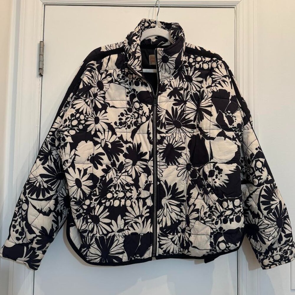 Free People Black and White Floral Jacket